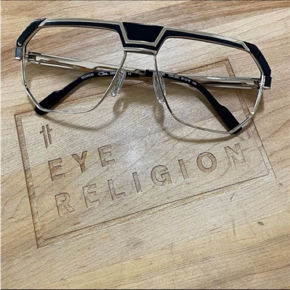 Cazal Black and Gold Men's 790 Titanium Glasses